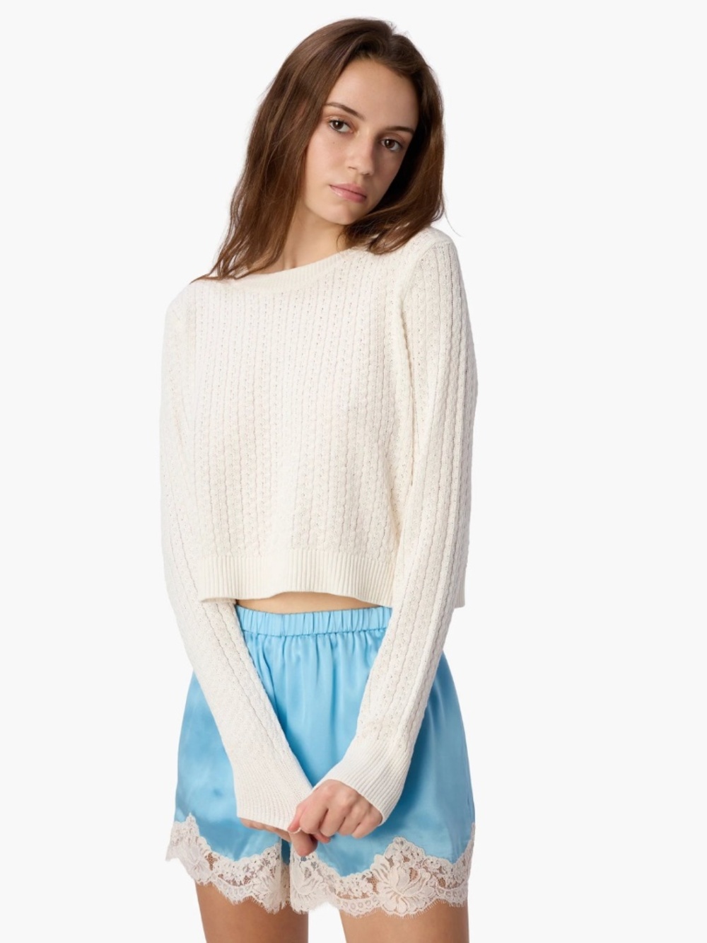 Lesley Cropped Sweater ~ Macadamia